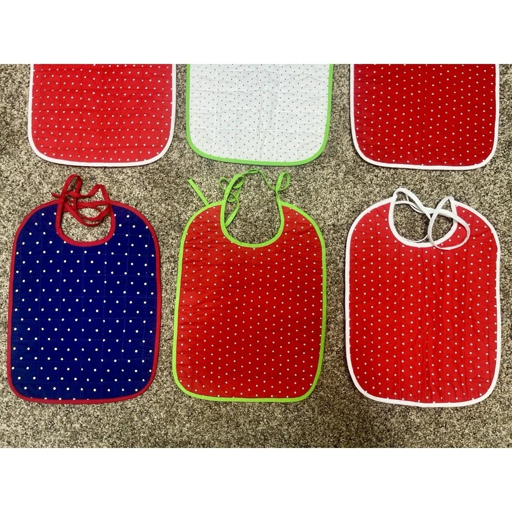 Lot Of 6 Quilted‎ Handmade Christmas Shirt protector Bib Large Size 12